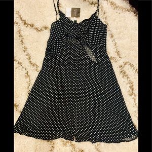 Topshop 2 Petite Dress with front tie Navy 2P Xs